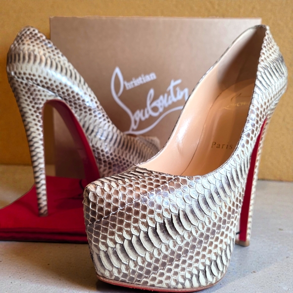 Christian Louboutin Shoes - Christian Louboutin Python Platform Heels Size